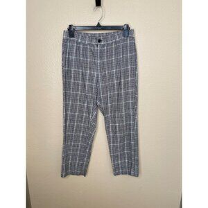 Sky And Sparrow Plaid Gray Cropped Pants Women’s Large Cotton Blend Straight leg